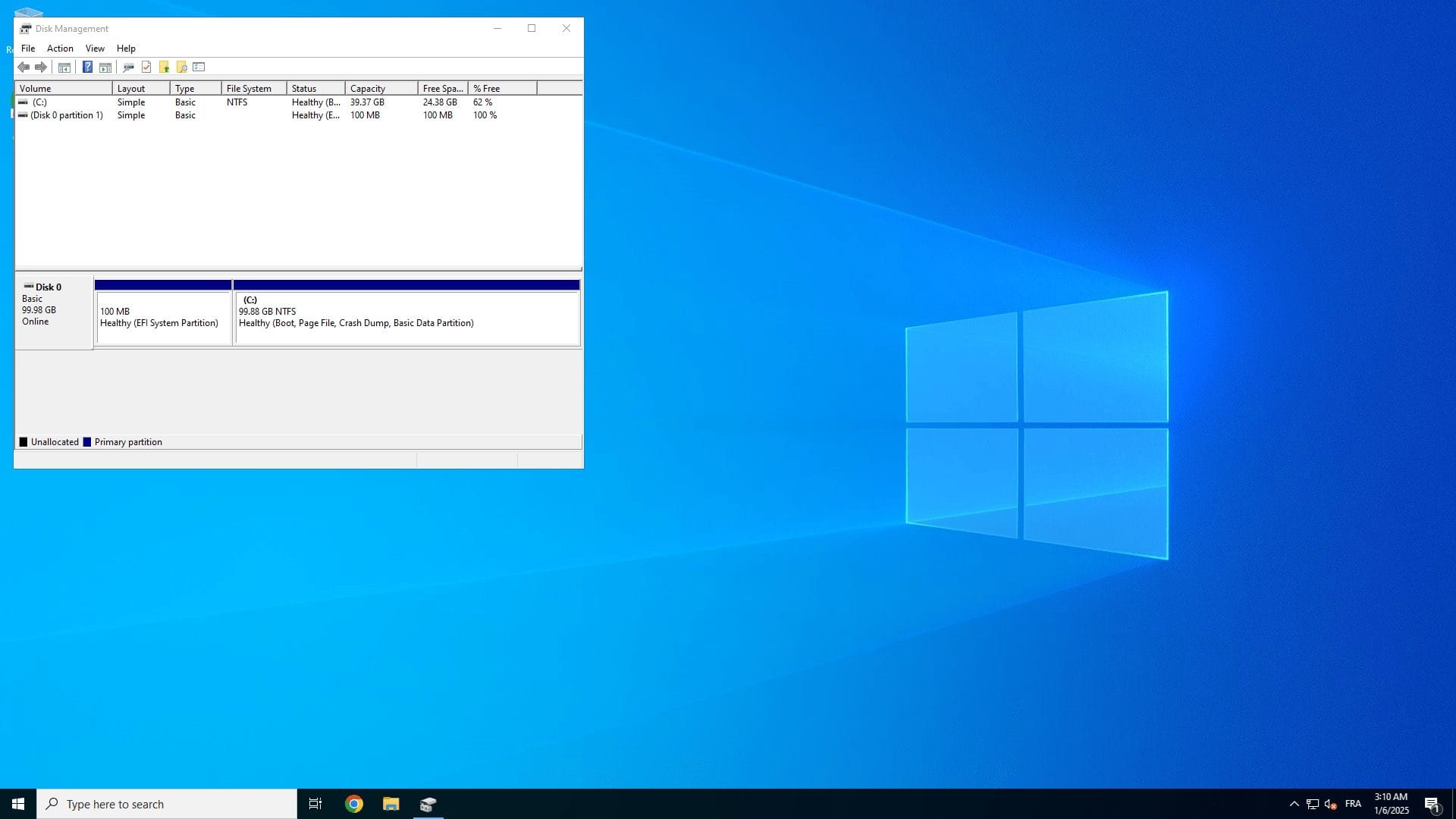 Verify Disk Management