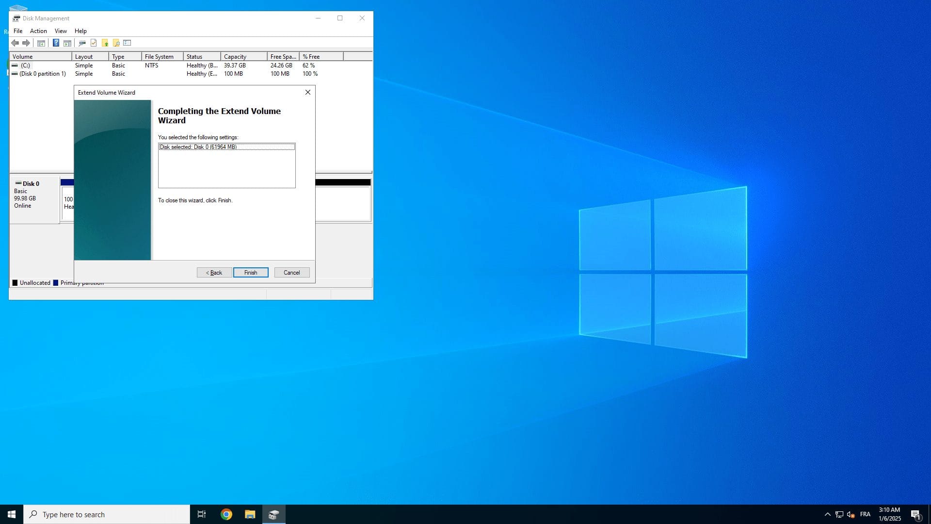 Complete the Wizard Windows
