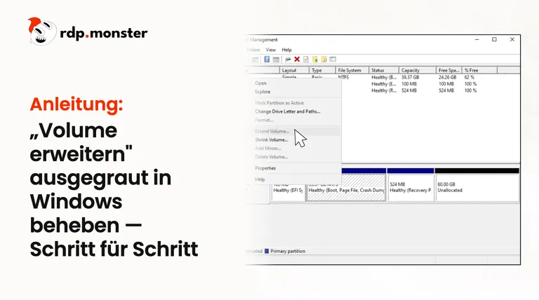 „Volume erweitern" ausgegraut in Windows beheben: Schritt für Schritt