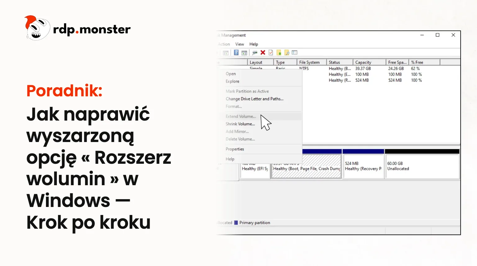 Jak naprawić wyszarzoną opcję « Rozszerz wolumin » w Windows: Krok po kroku
